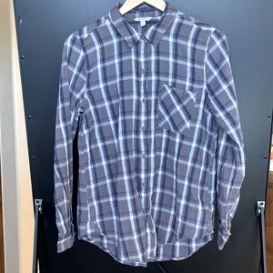 Lucky Brand cotton, viscose, button down, plaid shirt.